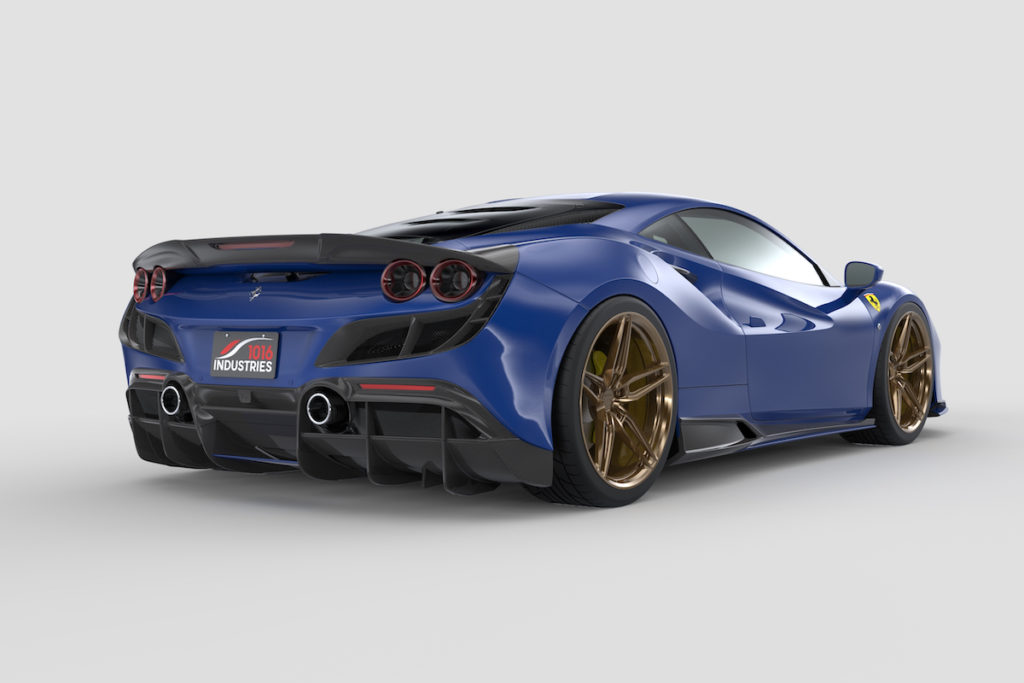 3D-gedruckter Carbon-Bodykit 1016 Industries Ferrari F8 Tributo Mittelmotor Sportwagen Coupé