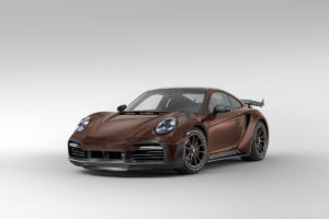 Porsche 911 Turbo S 992 Tuning TopCar Stinger GTR Carbon Edition Topmodell Sportcoupé Bodykit Schokoladenbraun limitiert