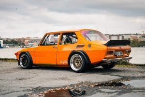 Saab 99 X7 Tuning Schweden Turbomotor Leistungssteigerung Getriebe Fahrwerk Bremsen Felgen Innenraum-Upgrade