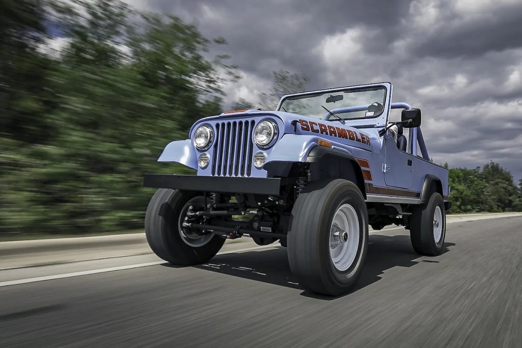 Vigilante Jeep Scrambler Restomod Verlängerung Aluminium-Karosserie Felgen Innenraum-Upgrade Chassis Fahrwerk Bremsen Motor V8 HEMI US-Car Geländewagen Offroader
