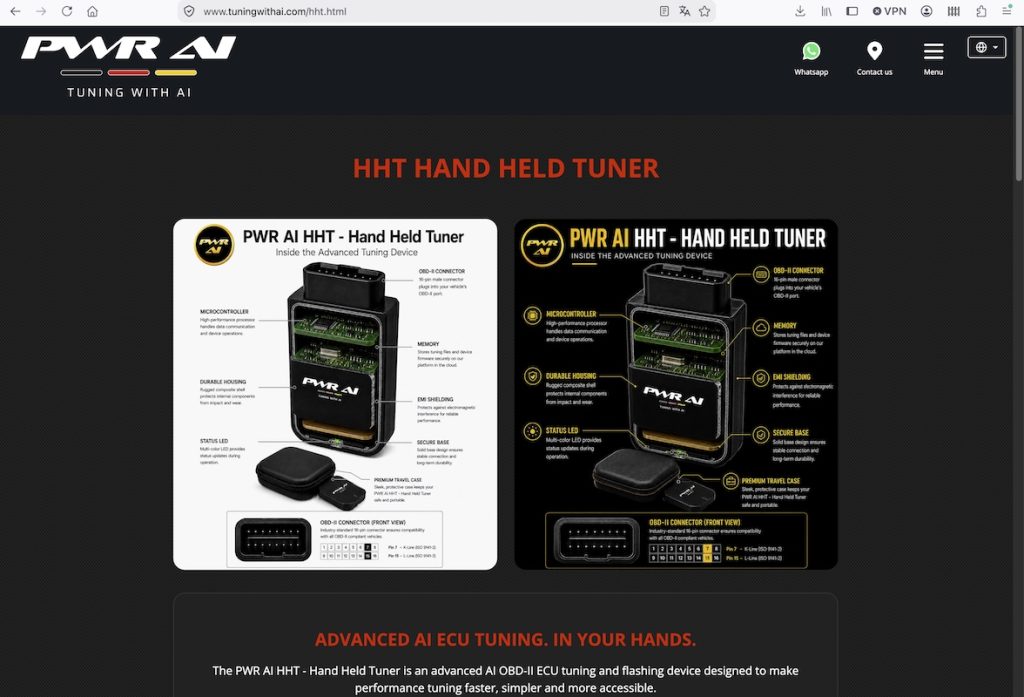 PWR AI HHT Tuning Files mit KI OBD-II-Adapter Leistungssteigerung