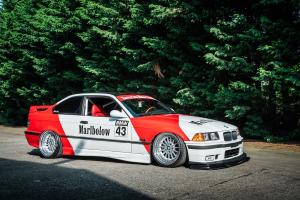 BMW E36 316i Coupé Tuning Airride Tieferlegung Felgen Bodykit Folierung Innenraum-Veredelung