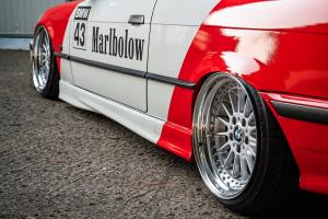 BMW E36 316i Coupé Tuning Airride Tieferlegung Felgen Bodykit Folierung Innenraum-Veredelung
