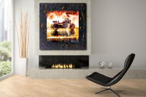 Benzinkopf Künstler Fotografie Inszenierung Epoxidharz Rahmen Wiener Neustadt Österreich Art of Vehicles Atelier