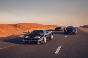 Drei Bugatti in Dubai EB110 Veyron Chiron Supersportwagen Heilige Dreifaltigkeit