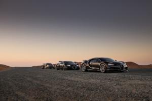 Drei Bugatti in Dubai EB110 Veyron Chiron Supersportwagen Heilige Dreifaltigkeit