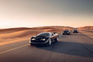 Drei Bugatti in Dubai EB110 Veyron Chiron Supersportwagen Heilige Dreifaltigkeit