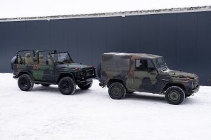 Expedition Motor Company EMC Restomod Wolf Mercedes-Benz 620 GE Camouflage Optik Felgen Fahrwerk LS3 V8 Ottomotor Automatikgetriebe Innenraum Upgrade Geländewagen Allradantrieb Militär