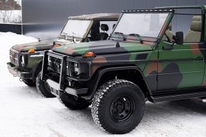 Expedition Motor Company EMC Restomod Wolf Mercedes-Benz 620 GE Camouflage Optik Felgen Fahrwerk LS3 V8 Ottomotor Automatikgetriebe Innenraum Upgrade Geländewagen Allradantrieb Militär