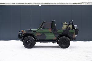 Expedition Motor Company EMC Restomod Wolf Mercedes-Benz 620 GE Camouflage Optik Felgen Fahrwerk LS3 V8 Ottomotor Automatikgetriebe Innenraum Upgrade Geländewagen Allradantrieb Militär
