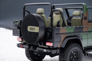 Expedition Motor Company EMC Restomod Wolf Mercedes-Benz 620 GE Camouflage Optik Felgen Fahrwerk LS3 V8 Ottomotor Automatikgetriebe Innenraum Upgrade Geländewagen Allradantrieb Militär
