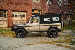Legacy Overland Mercedes-Benz W461 230 GE Puch Restomod Geländewagen Offroader Allradantrieb Motor Fahrwerk Getriebe Felgen Bremsanlage Karosserie-Upgrades Innenraum-Neuausstattung