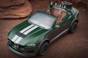 Loder1899 Thomas Crown Ford Mustang Cabriolet Tuning Offroad Karosserie Höherlegung Felgen Zusatzscheinwerfer Überrollbügel Reserverad US-Car S650