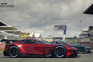 Mazda RX-Vision GT3 Concept Rennwagen Coupé Front Mittelmotor virtuelles Racing Gran Turismo Sport
