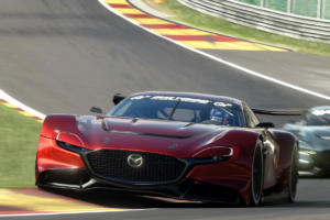 Mazda RX-Vision GT3 Concept Rennwagen Coupé Front Mittelmotor virtuelles Racing Gran Turismo Sport