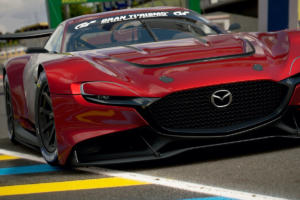 Mazda RX-Vision GT3 Concept Rennwagen Coupé Front Mittelmotor virtuelles Racing Gran Turismo Sport