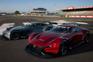 Mazda RX-Vision GT3 Concept Rennwagen Coupé Front Mittelmotor virtuelles Racing Gran Turismo Sport