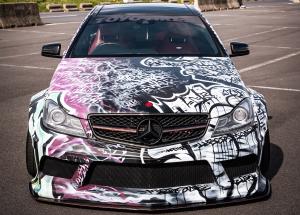 Mercedes C204 C 63 AMG Coupé Liberty Walk Widebody Karosseriekit Felgen Airride Luftfahrwerk Bremsen Innenraum-Veredelung Carbon Tuning Graffiti