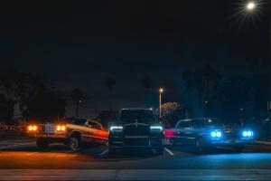 Rolls-Royce Cullinan Black Badge Luxus-SUV in Los Angeles automobile Subkultur Nacht