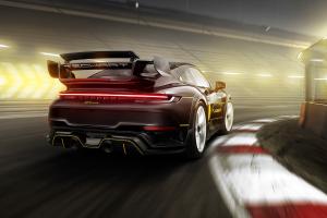Techart GTstreet R Flyweight Tuning Carbon-Bodykit Karosserieteile Leistungssteigerung Felgen Gewindefahrwerk Leichtbau-Interieur Porsche 911 Turbo S 992